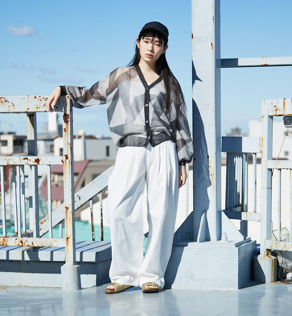 NOMINE「ジャガード シアー ニットカーディガン」|カーディガン|