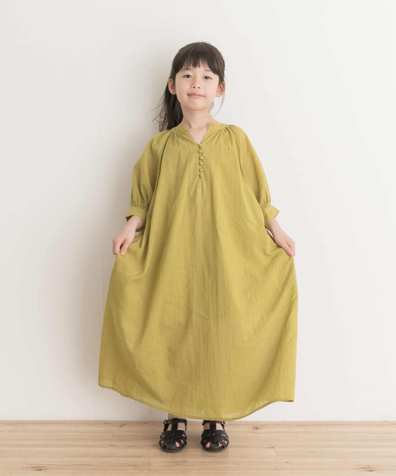 URBAN RESEARCH DOORS「『親子リンク』コットンボイルカフタンワンピース(KIDS)」|ワンピース|