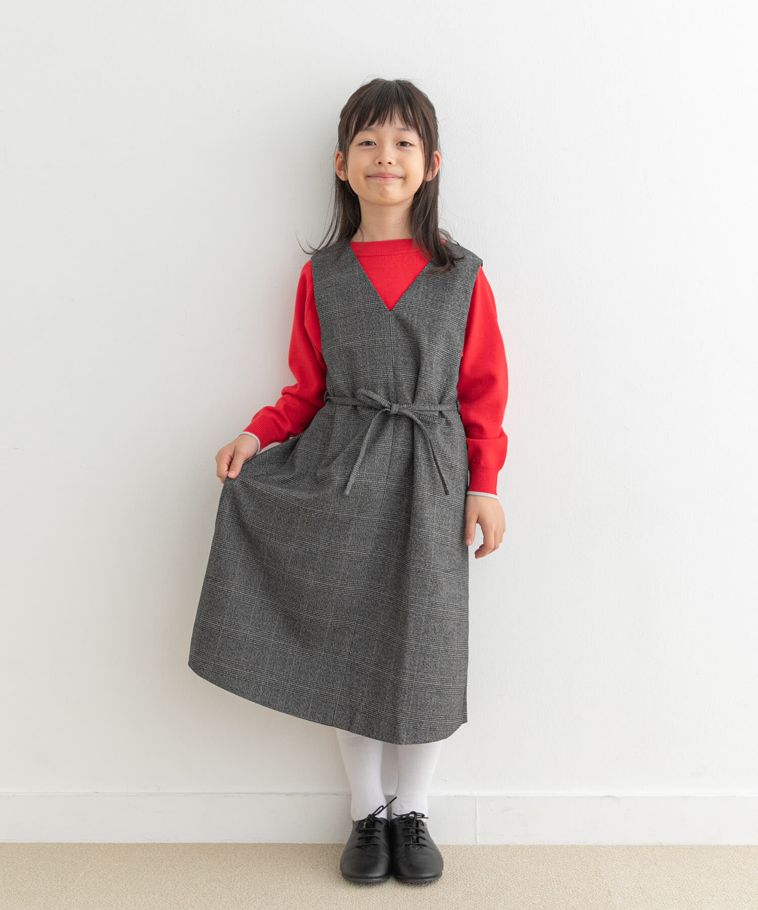URBAN RESEARCH DOORS「『親子リンク』『UR TECH』ツイルジャンパースカート(KIDS)」|ワンピース|チェック