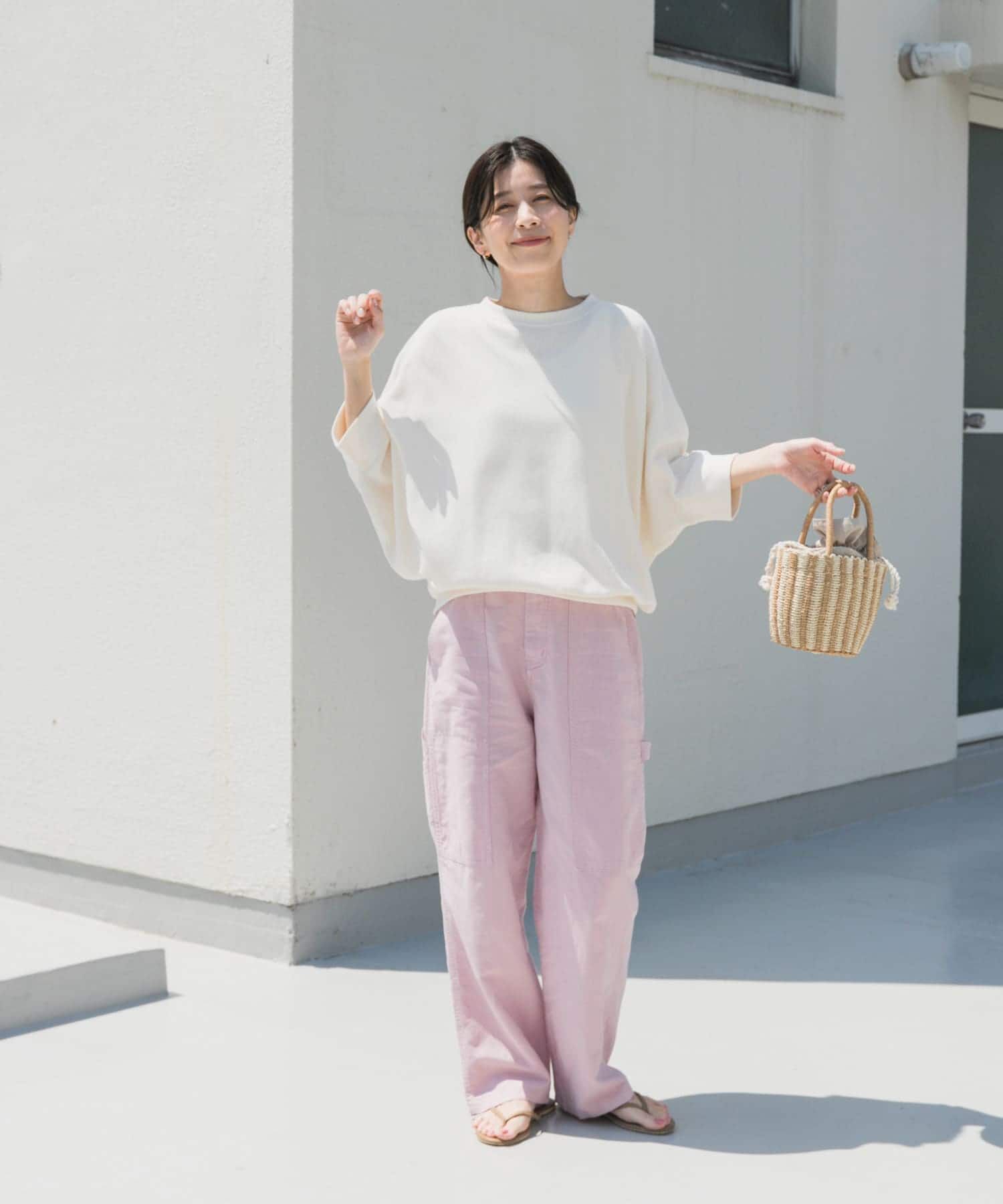 URBAN RESEARCH DOORS「タックフライスワイドTシャツ」|Tシャツ・カットソー|
