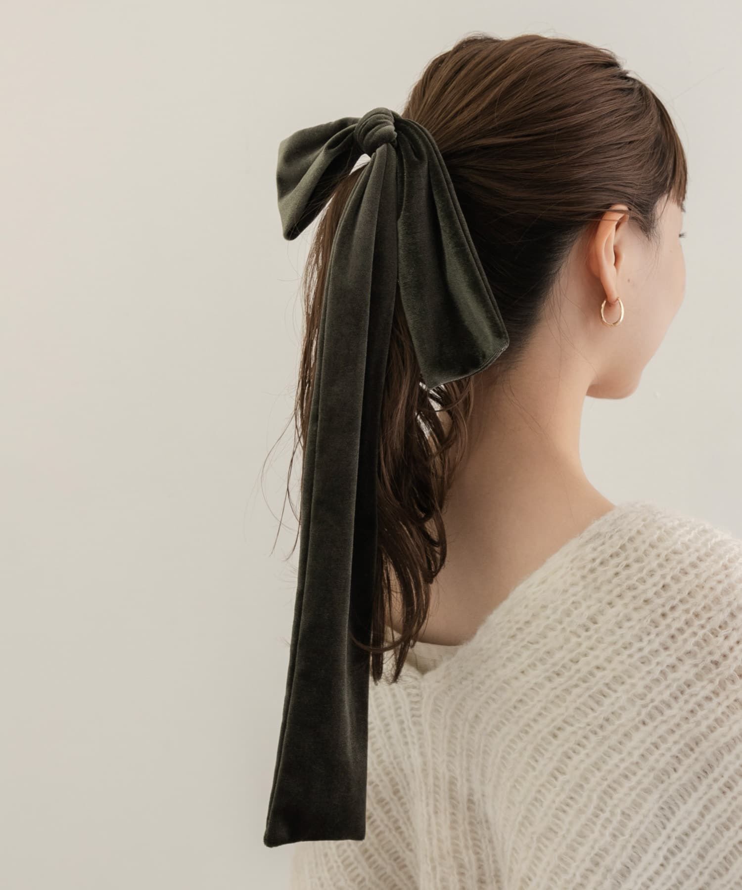 SMELLY「『WEB/一部店舗限定』ベロアビッグリボンヘアカフセット」|ヘアゴム・シュシュ|