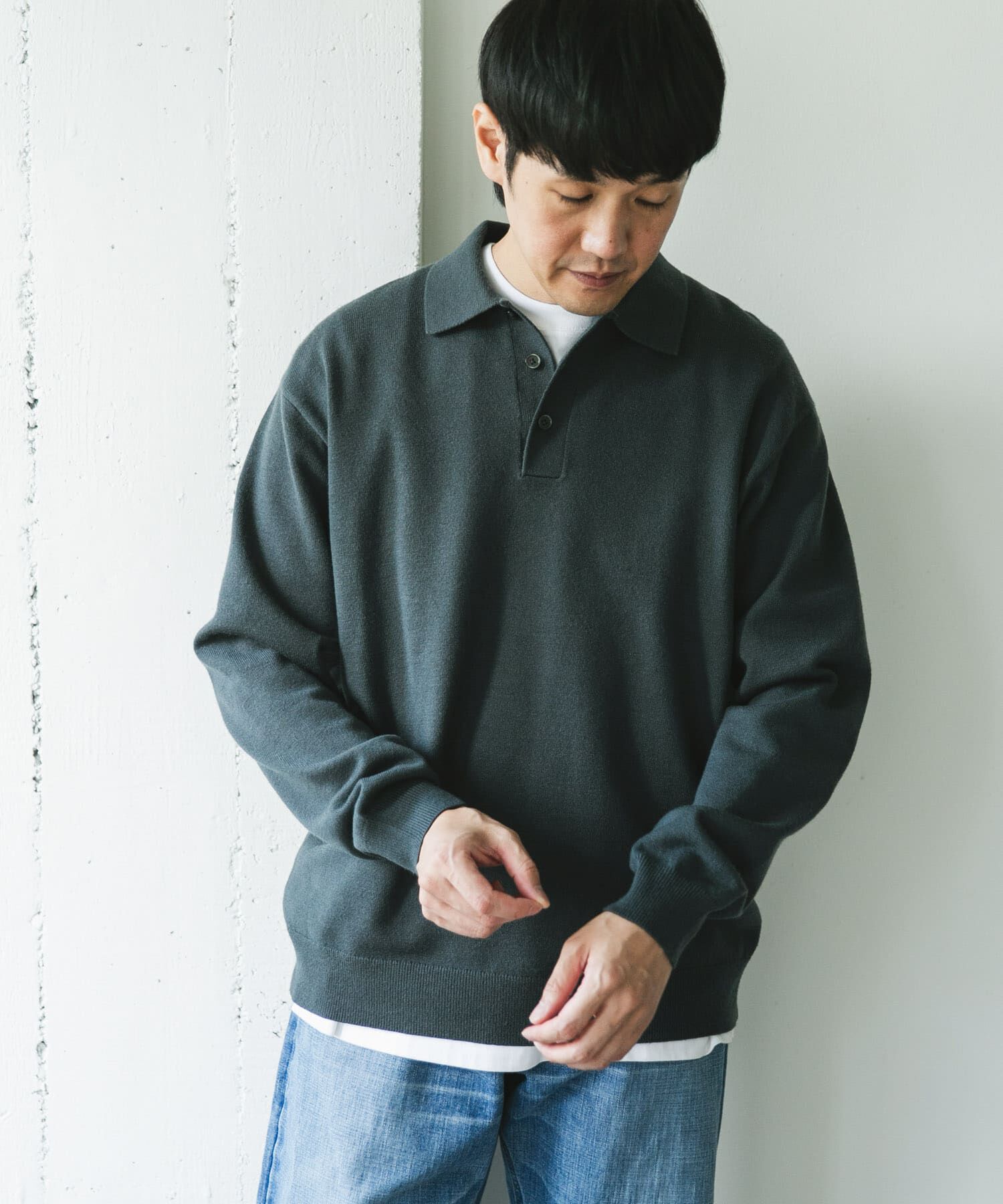 URBAN RESEARCH DOORS「『XLサイズ/WEB限定/仁村紗和さん着用』『UR TECH 200日ニット』 ポロシャツ」|ポロシャツ|