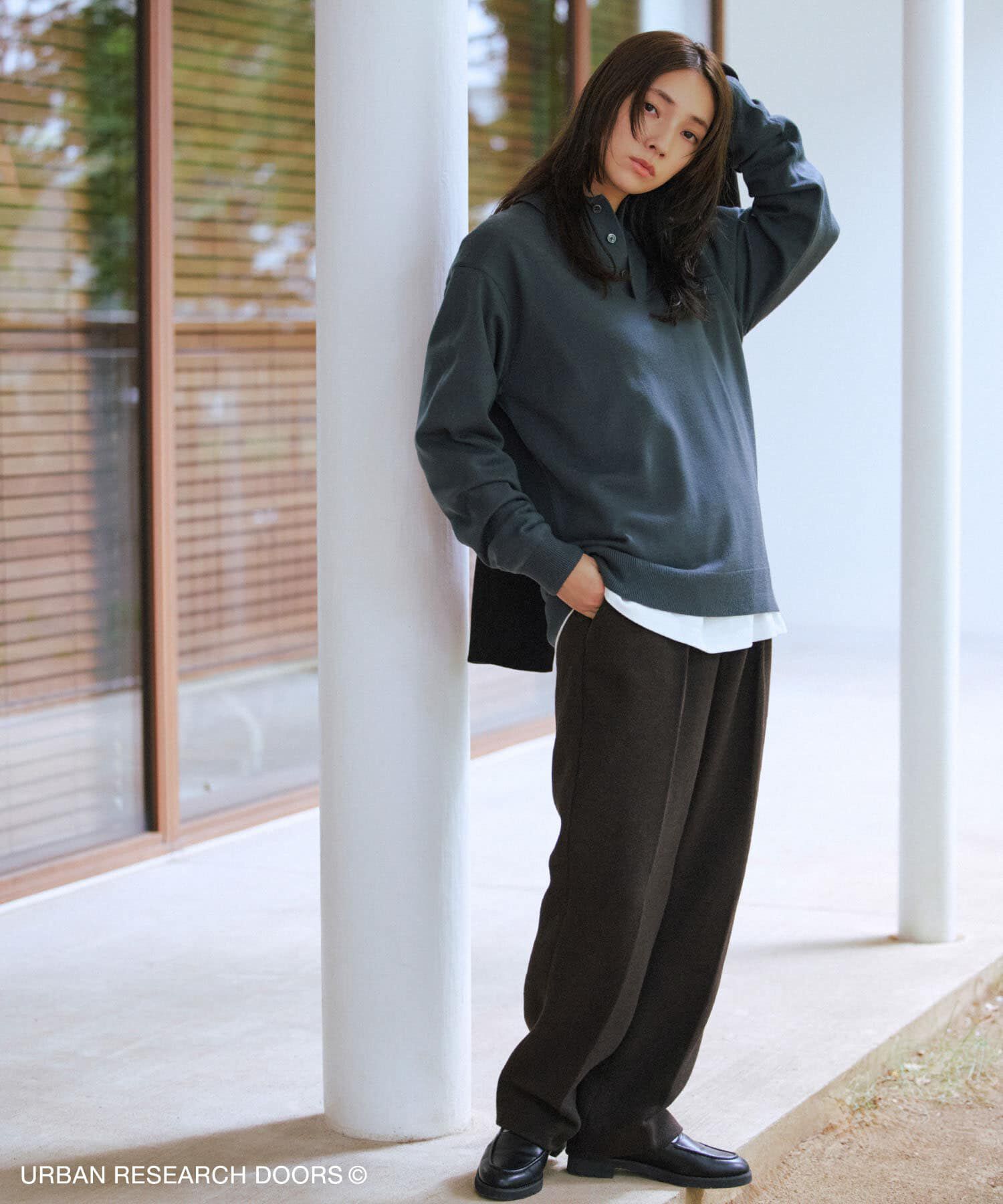 URBAN RESEARCH DOORS「『XLサイズ/WEB限定/仁村紗和さん着用』『UR TECH 200日ニット』 ポロシャツ」|ポロシャツ|