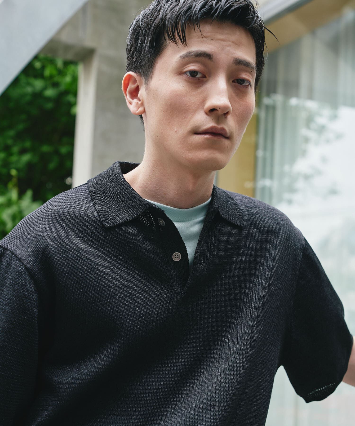 URBAN RESEARCH DOORS「『洗濯可/UVカット』『URTECH』Aircare ショートスリーブニットポロ」|ニット・セーター|