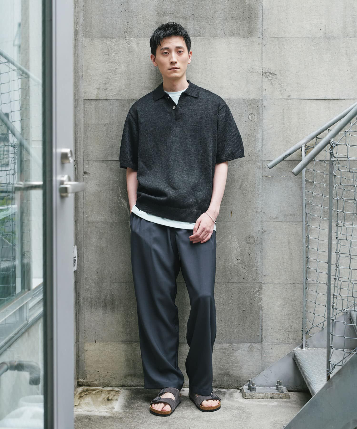 URBAN RESEARCH DOORS「『洗濯可/UVカット』『URTECH』Aircare ショートスリーブニットポロ」|ニット・セーター|