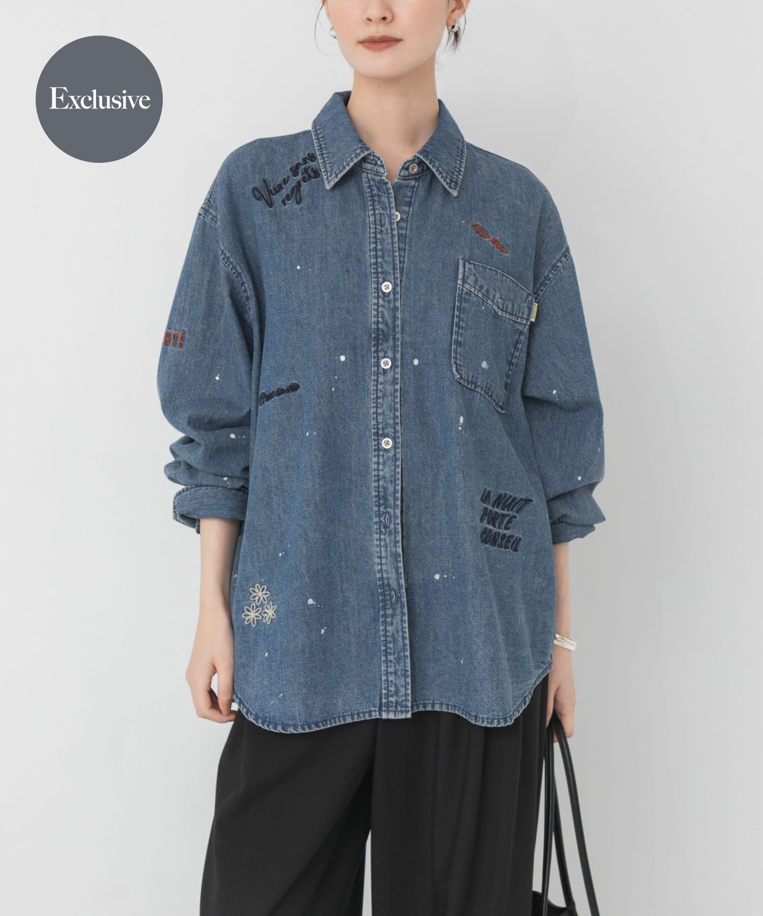 URBAN RESEARCH「『別注』PICCADILLY&times;URBAN RESEARCH　刺繍デニムシャツ」|シャツ・ブラウス|ライトインディゴブル