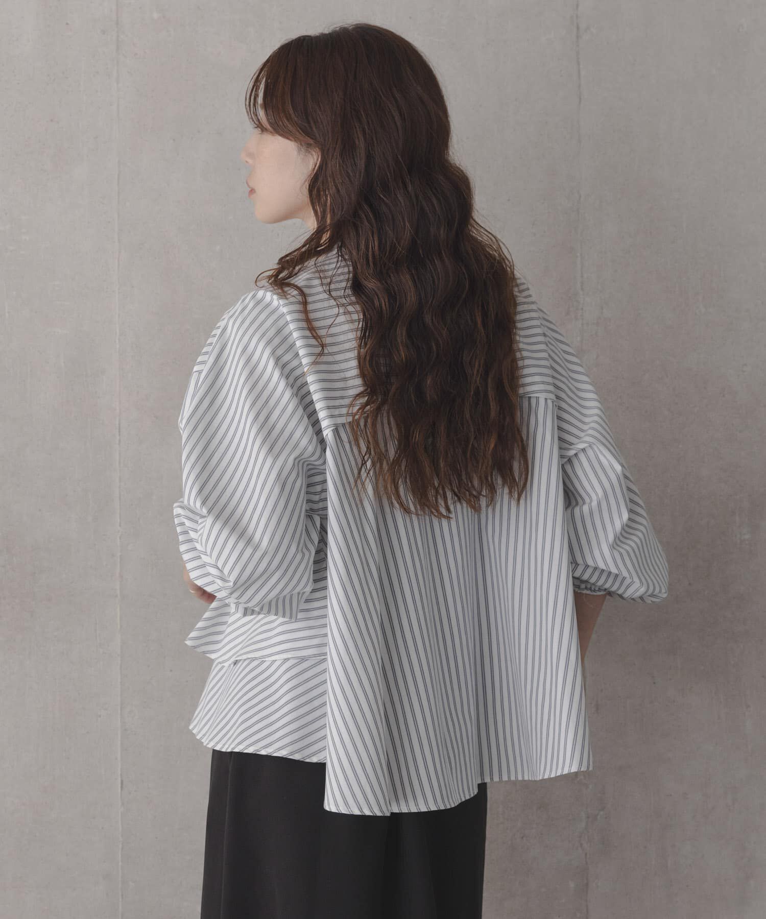 Sonny Label 「『WEB限定』バンドカラーフリルストライプシャツ」|シャツ・ブラウス|