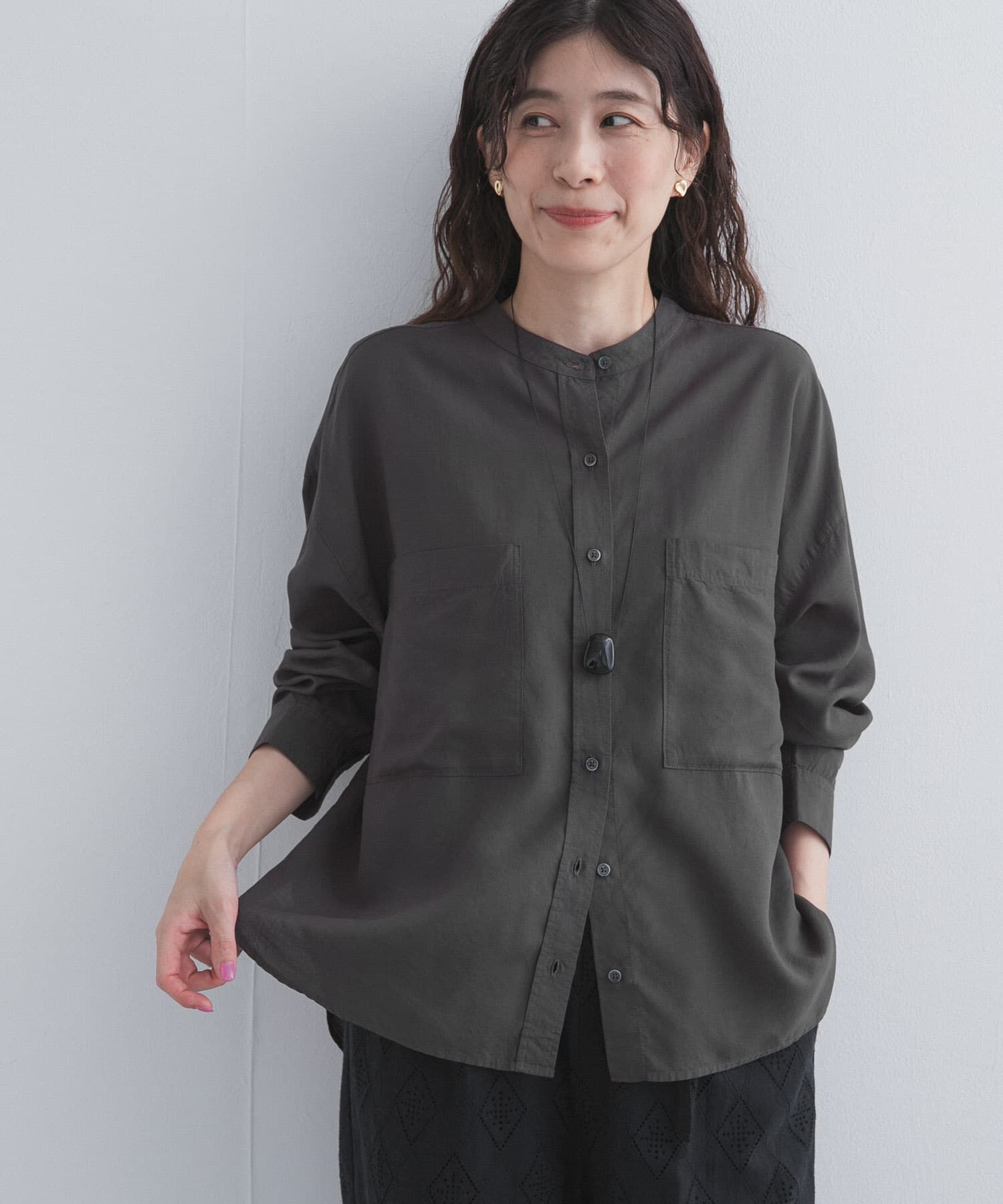URBAN RESEARCH DOORS「ダブルポケットニュアンスシャツ 26AW」|シャツ・ブラウス|