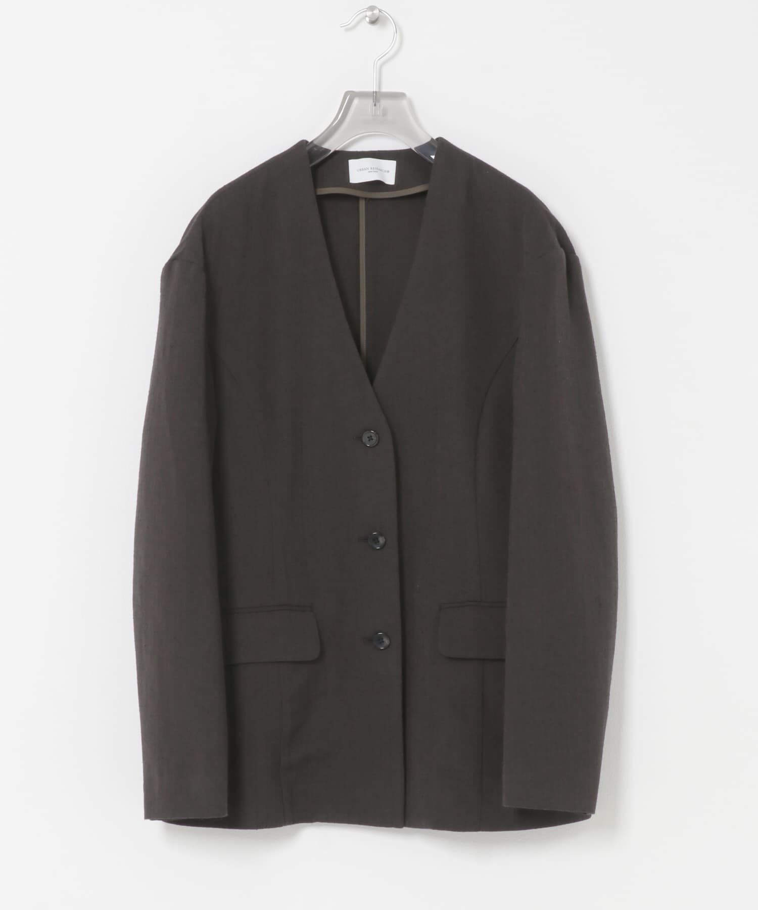 URBAN RESEARCH「new basic　WOOL LINEN SILK JACKET」|ノーカラージャケット|