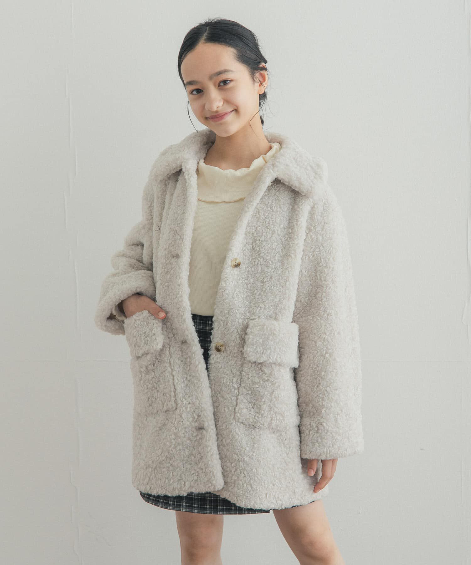URBAN RESEARCH DOORS「『150サイズ』ボアコート(KIDS)」|その他|アイボリー