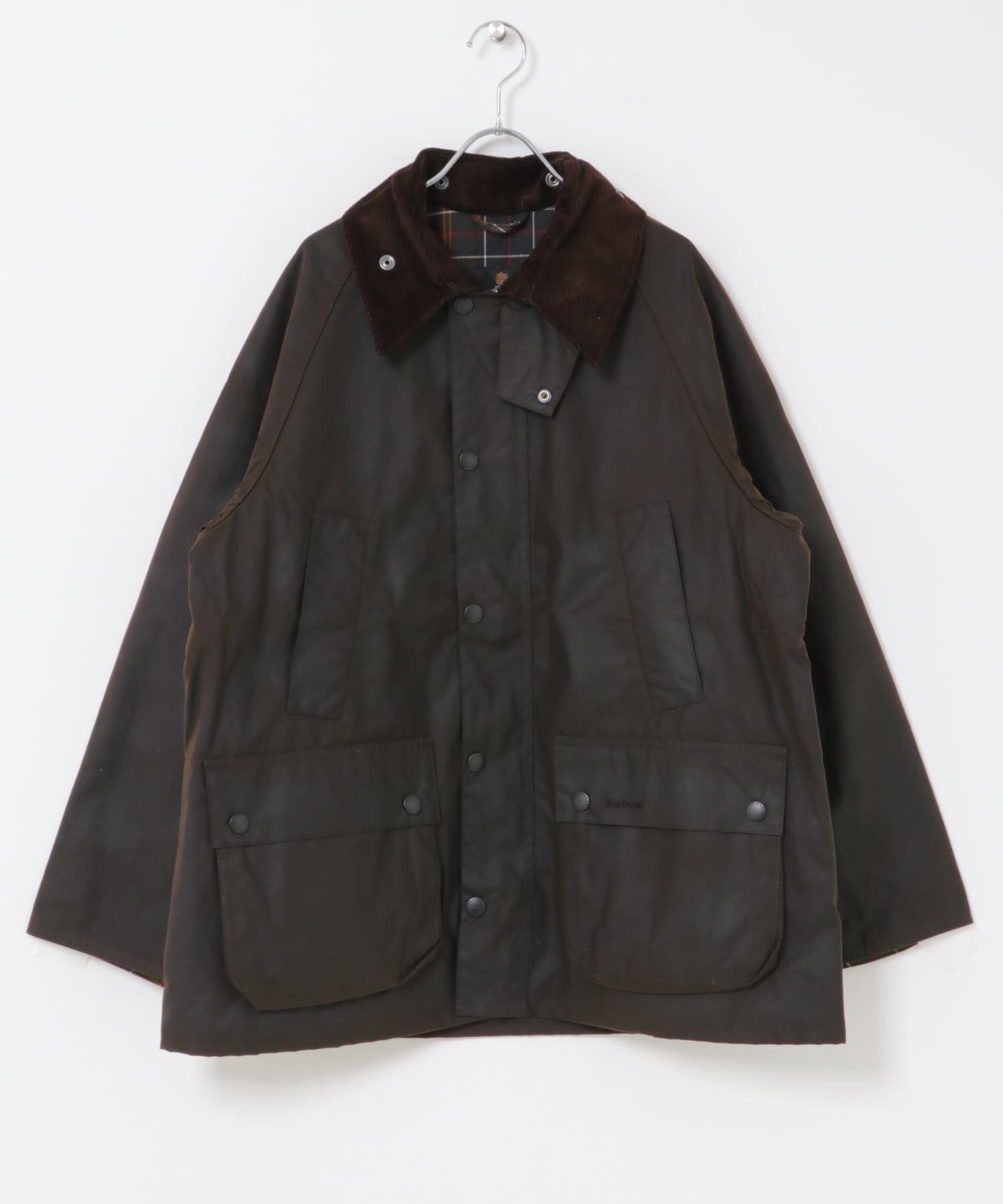 URBAN RESEARCH DOORS「Barbour　OS BEDALE WAX JACKET」|ノーカラーコート|ダークブラウン