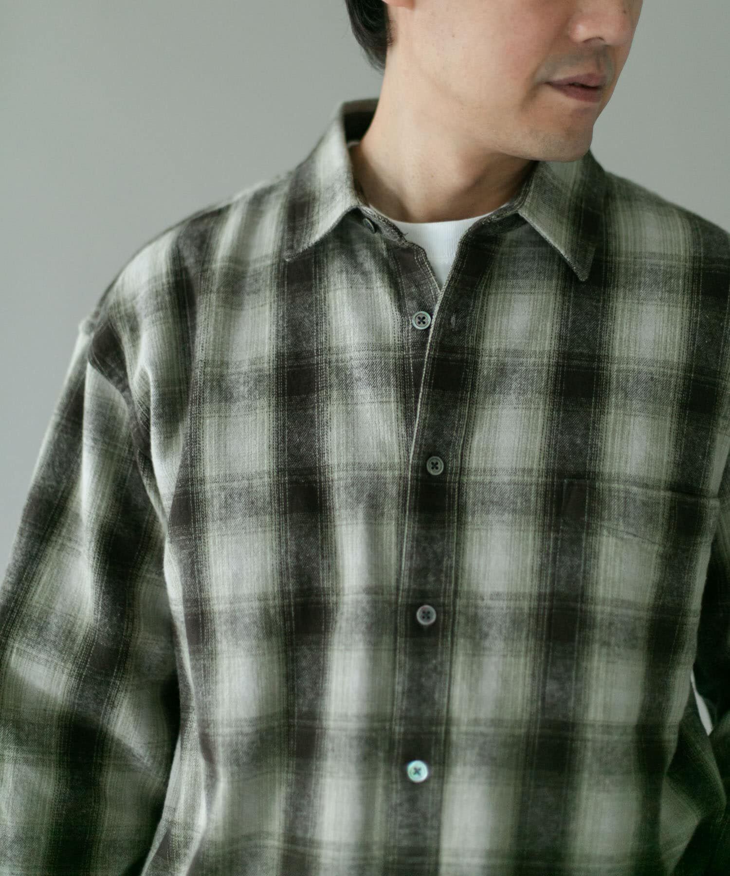 URBAN RESEARCH DOORS「『XLサイズ/WEB限定』USAコットン オンブレチェック シャツ」|シャツ・ブラウス|