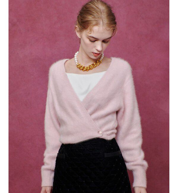 LOULOU WILLOUGHBY「【LOULOU WILLOUGHBY】カシミヤブレンドファー加工Ｖカーディガン」|カーディガン|