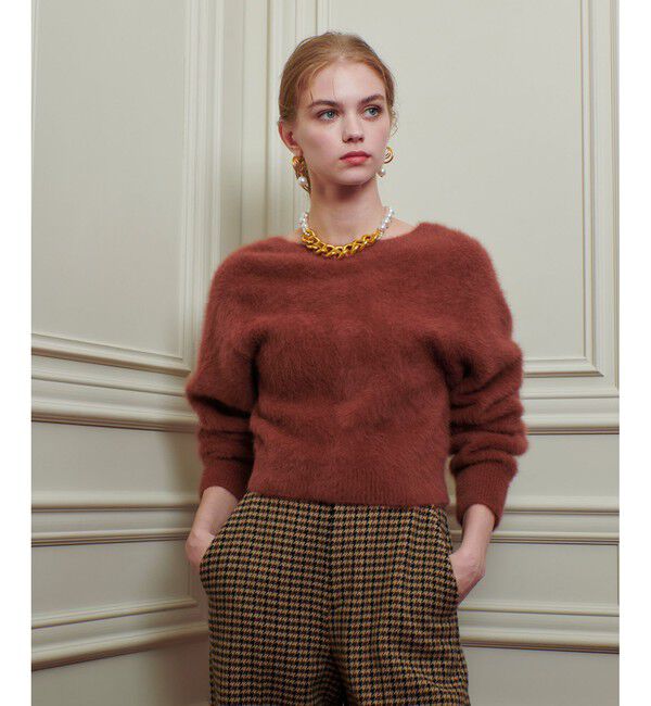 LOULOU WILLOUGHBY「【LOULOU WILLOUGHBY】カシミヤブレンドファー加工Ｖカーディガン」|カーディガン|
