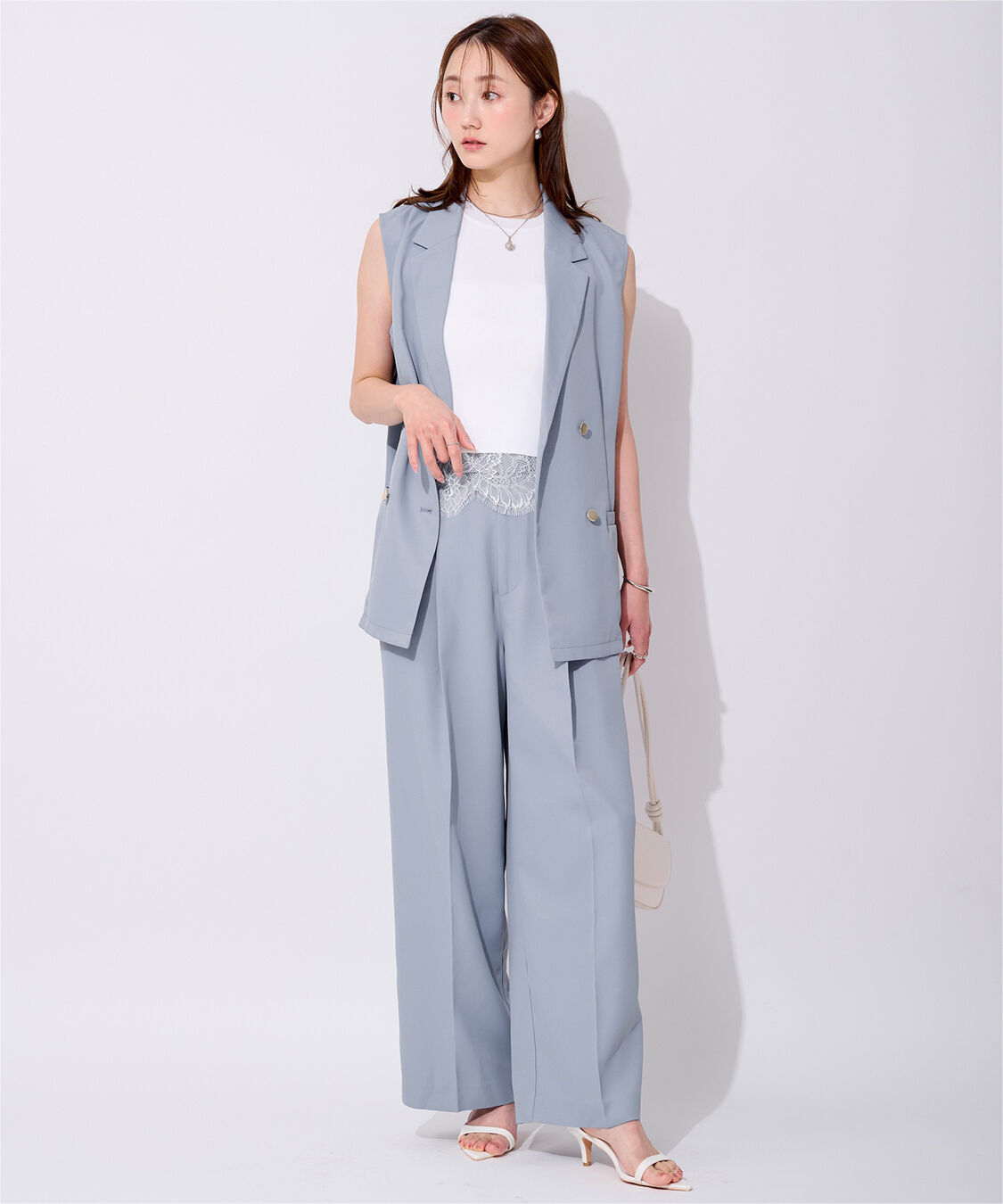 ur's「美シルエットワンタックワイドパンツ」|スラックス|