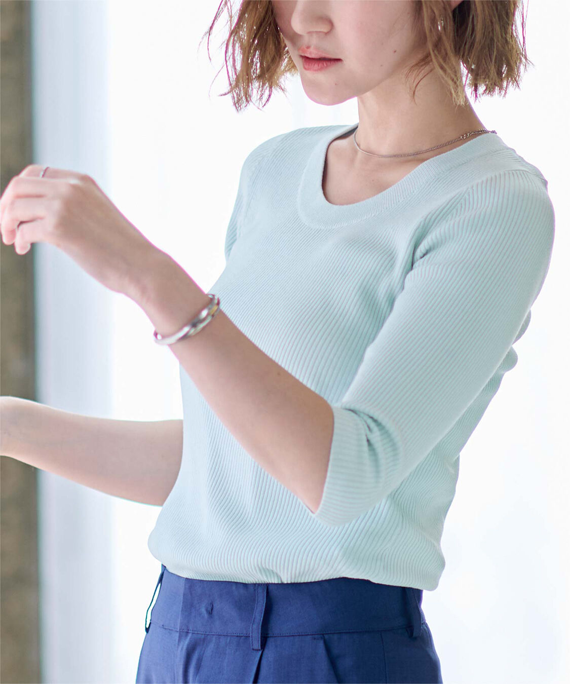 ur's「Uネックリブニット」|ニット・セーター|