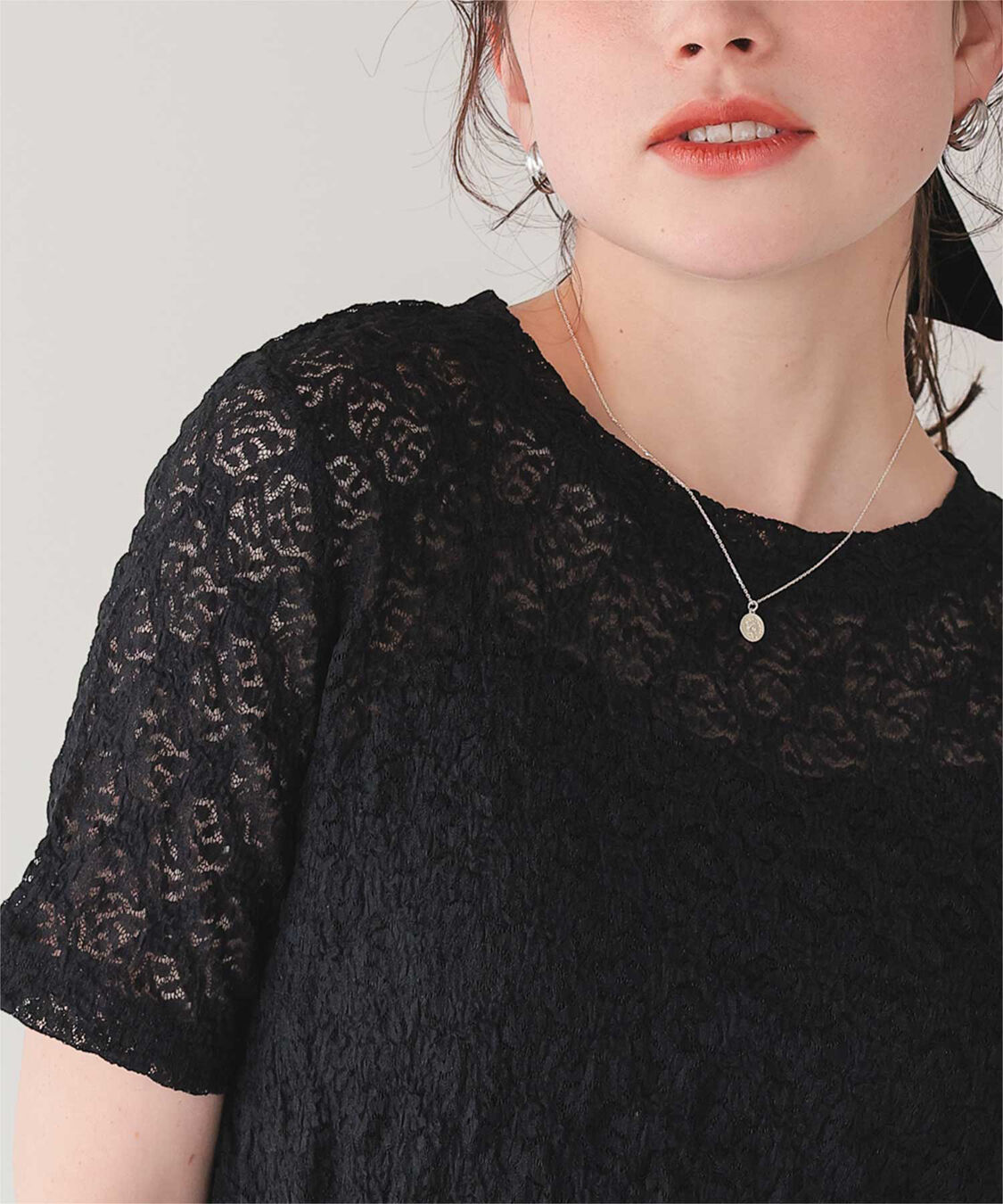 titivate「ハーフスリーブレーストップス」|Tシャツ・カットソー|
