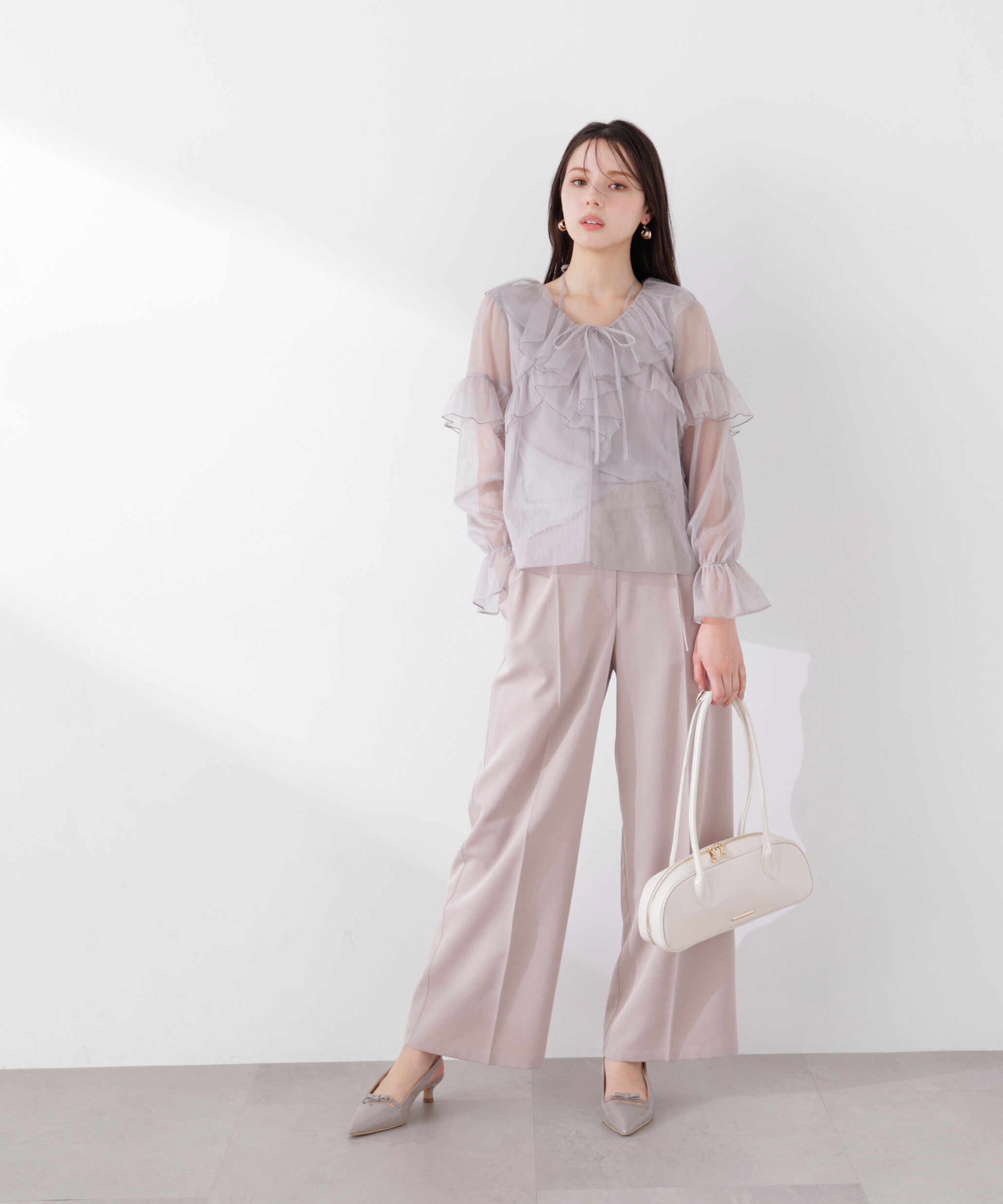 PROPORTION BODY DRESSING「サイドリボンタックパンツ　26SS」|その他|ベージュピン