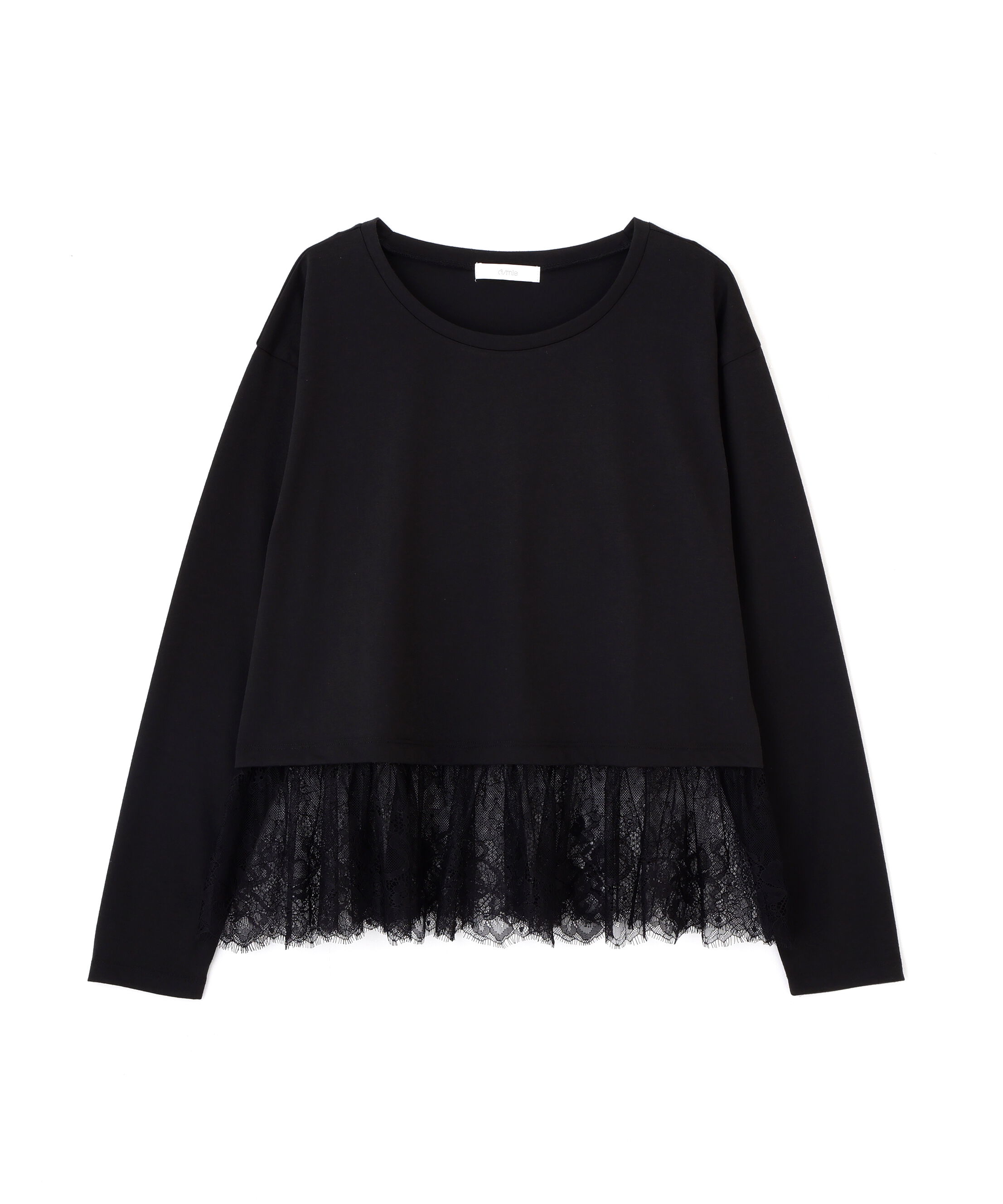  「＜a/mie＞レースヘム長袖Tシャツ」|Tシャツ・カットソー|