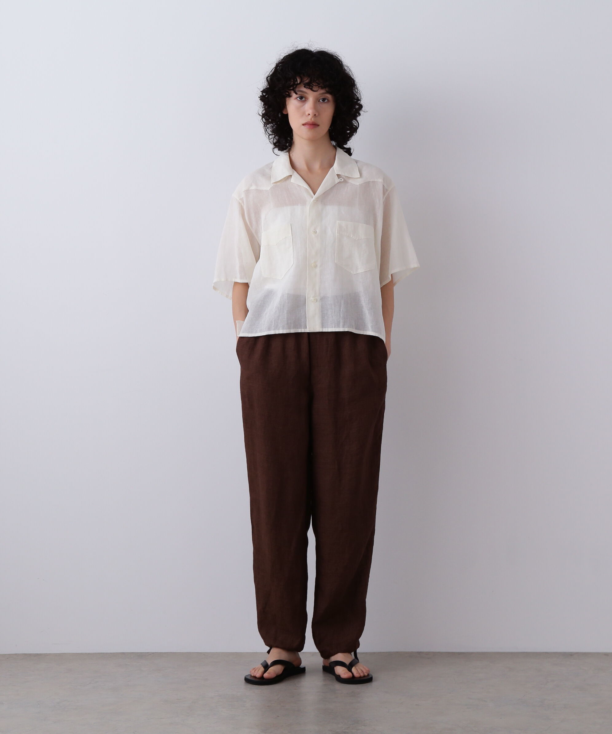 YLEVE 「YLEVE / COTTON RAMIE VOILE HAND STITCH SHIRT」|シャツ・ブラウス|