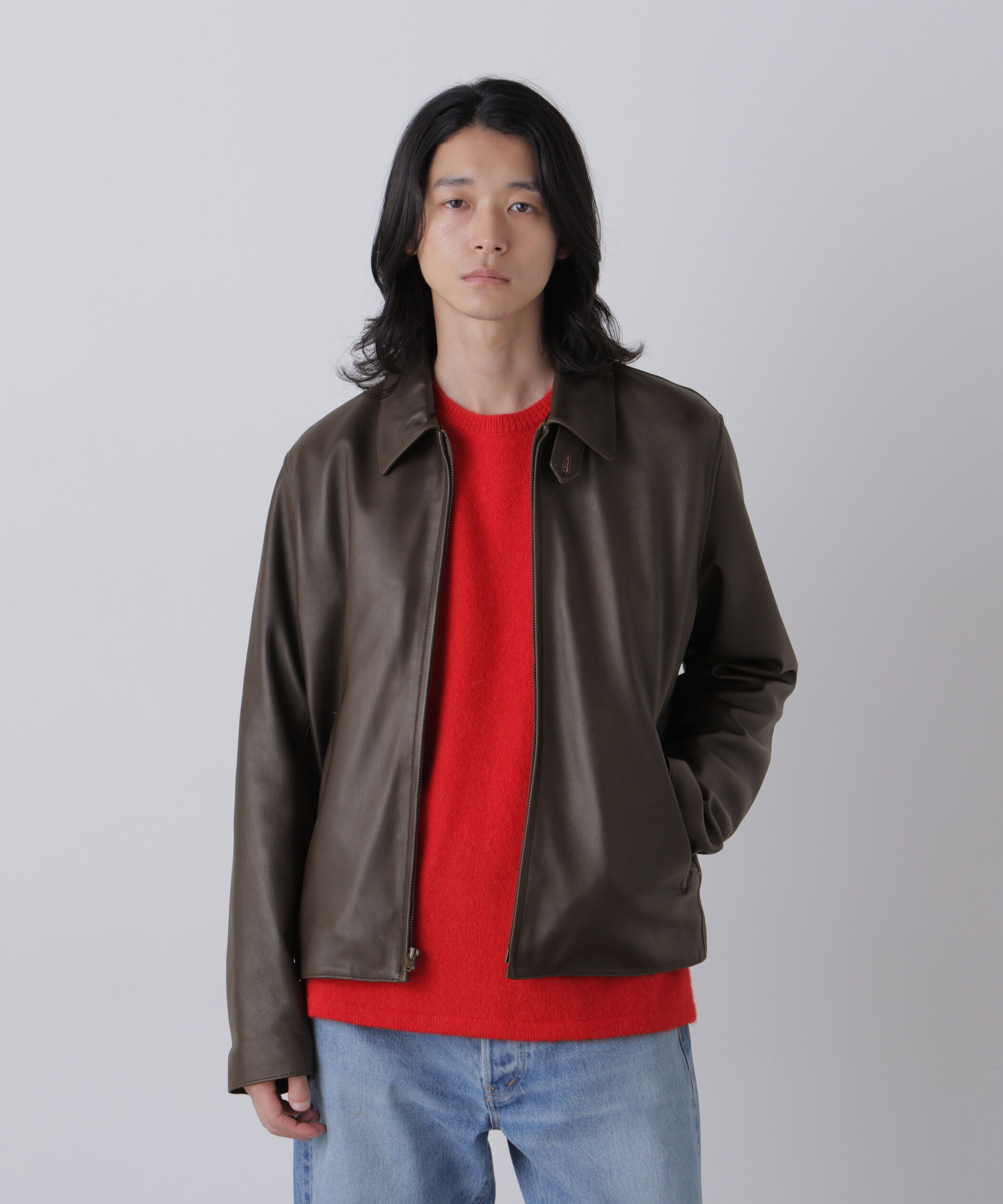 YLEVE 「YLEVE / SHEEP AVIATOR LEATHER JACKET」|ブルゾン・スタジャン|DARK BROWN2