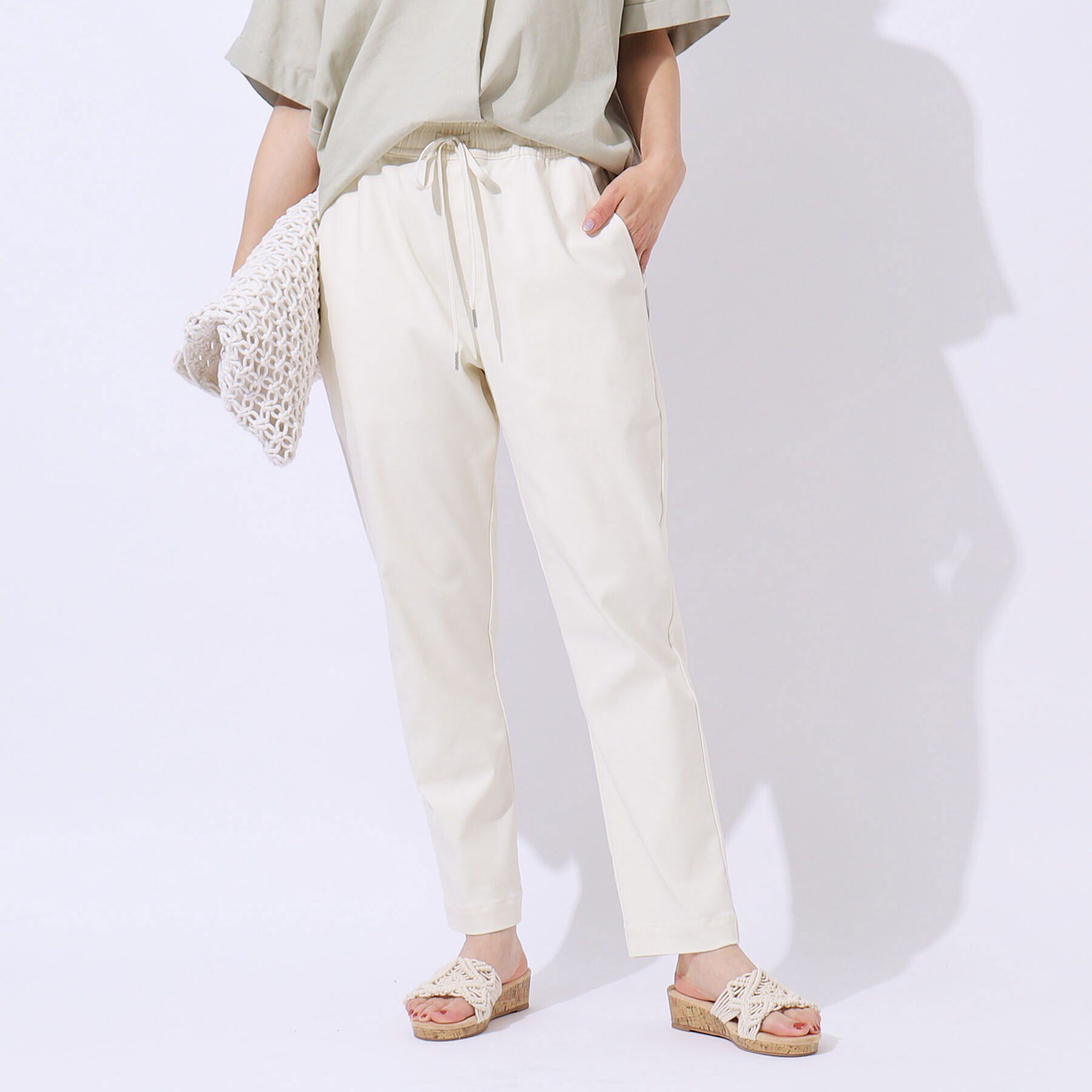 SHOO･LA･RUE「【SS-3L/無理せずスリム】 ぐんぐん伸びる イージーテーパードパンツ」|その他|