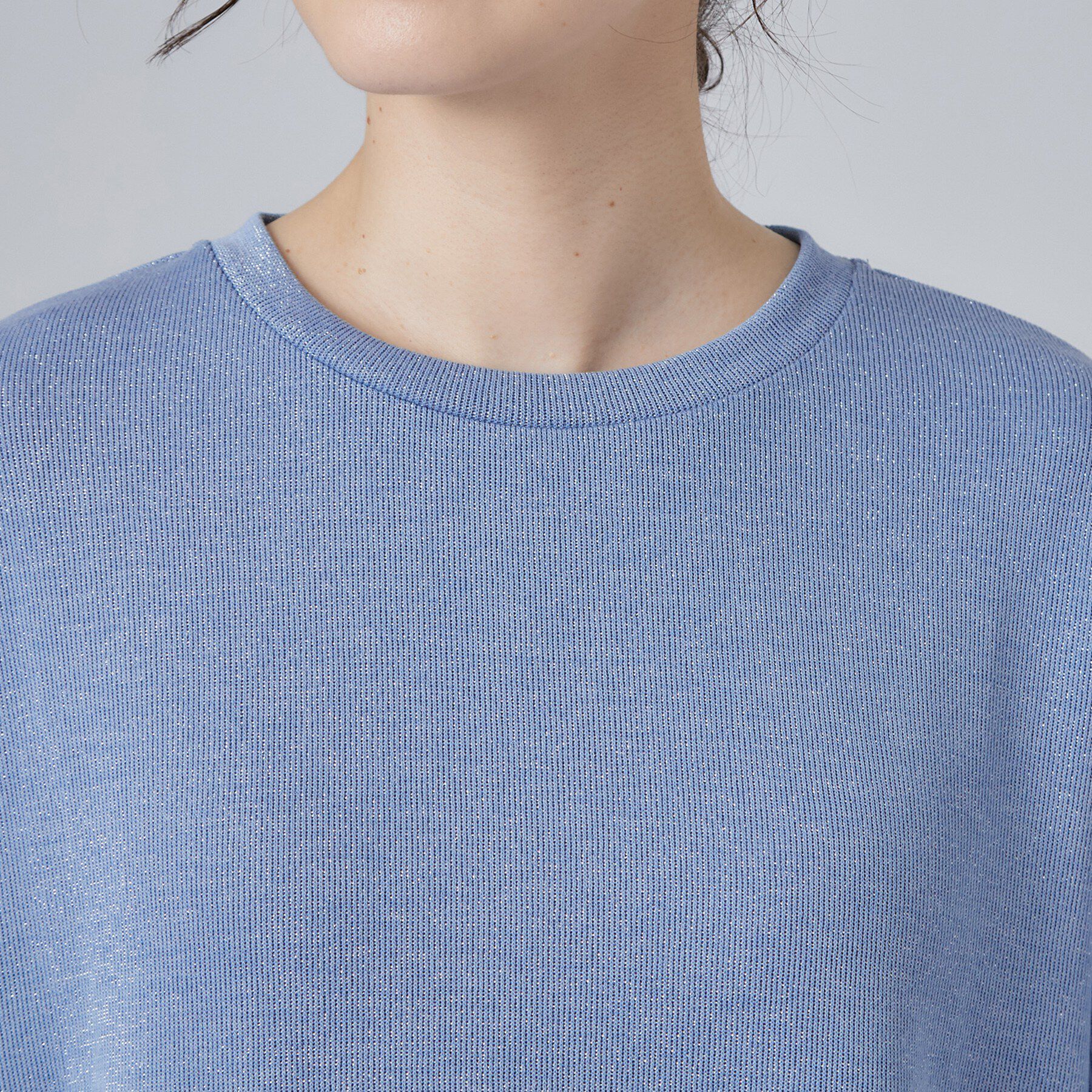 SHOO･LA･RUE「【S-LL/洗濯機可/体型カバー】インせず着られる レイヤード風 ラメ入りトップス」|Tシャツ・カットソー|