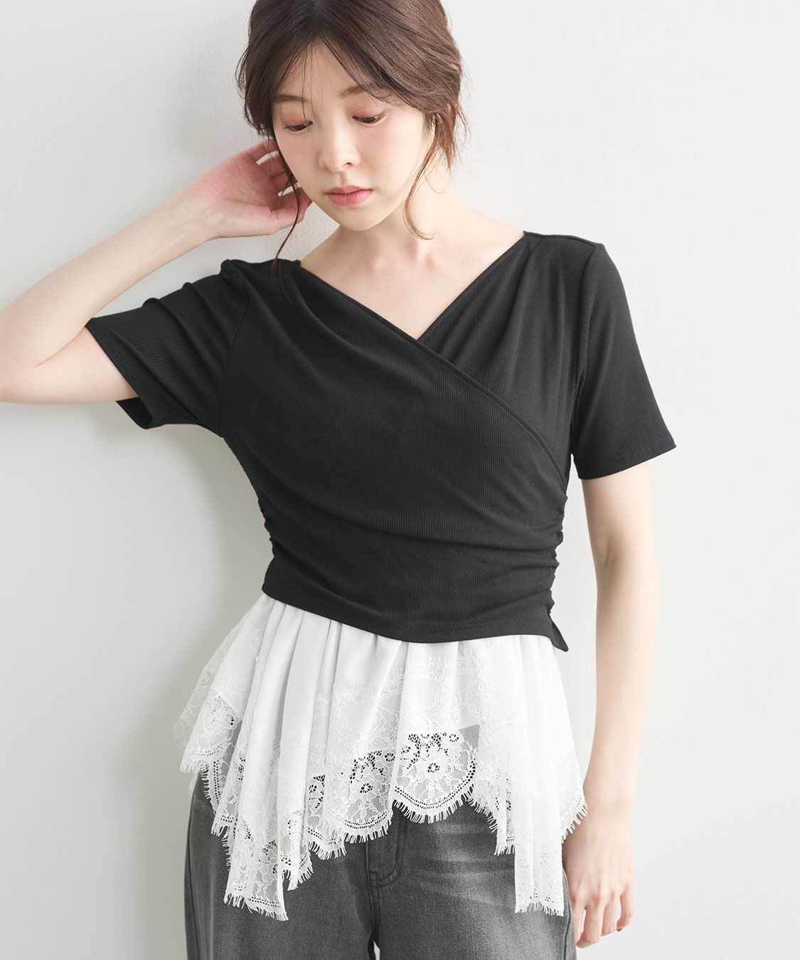 COCO DEAL「カシュクールペプラムトップス」|Tシャツ・カットソー|