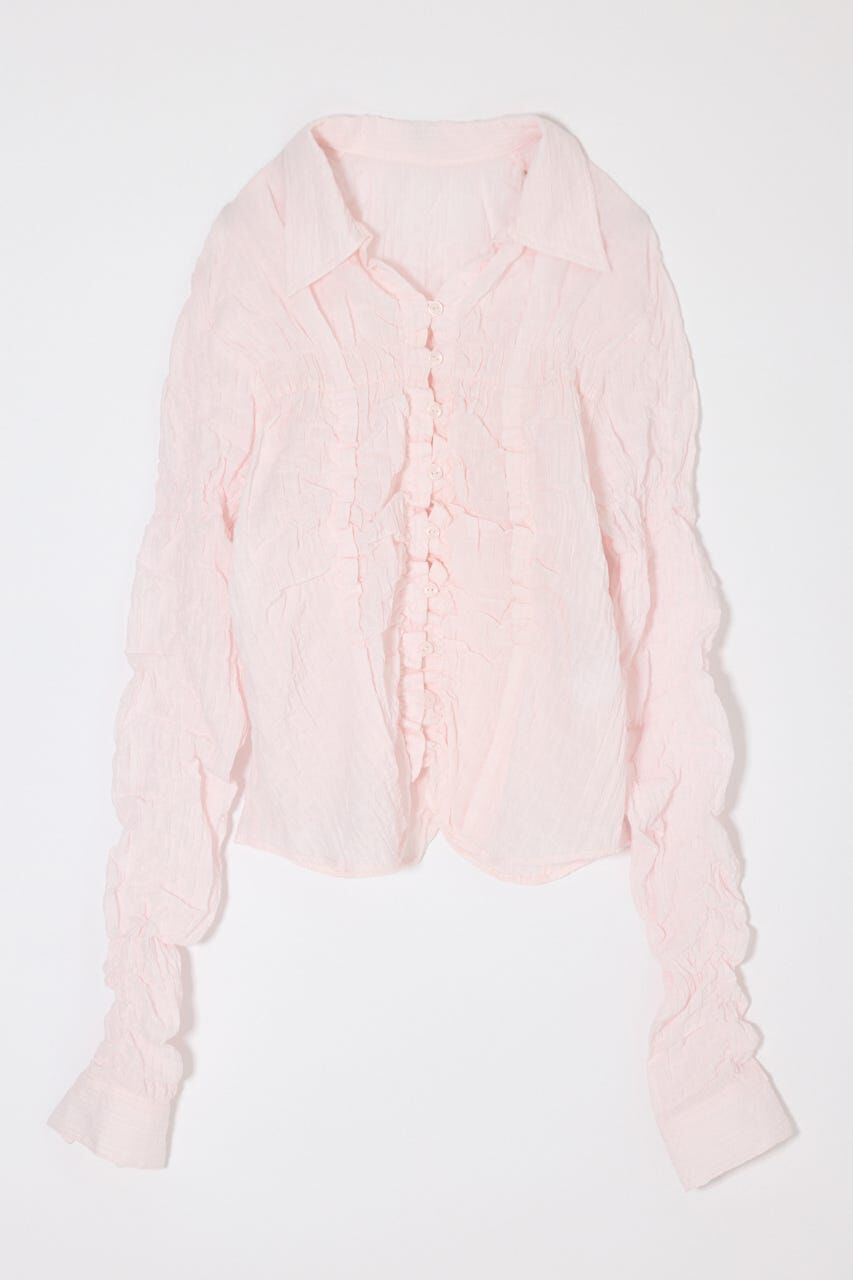 MOUSSY「BUTTON UP SHIRRING シャツ」|シャツ・ブラウス|