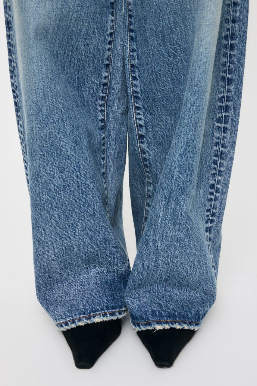 MOUSSY「MIDRISE CURVED WIDE ストレート」|デニム|