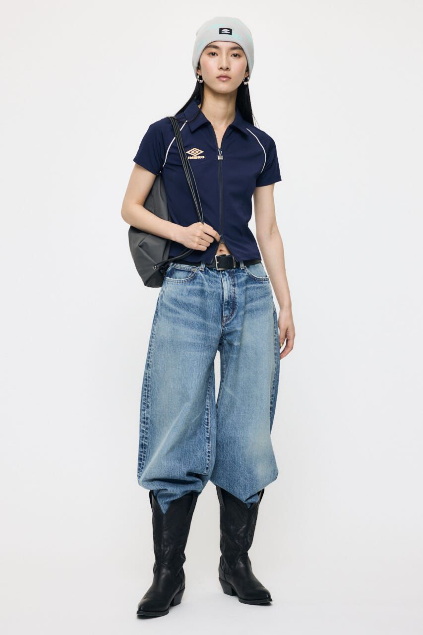 MOUSSY「MIDRISE CURVED WIDE ストレート」|デニム|