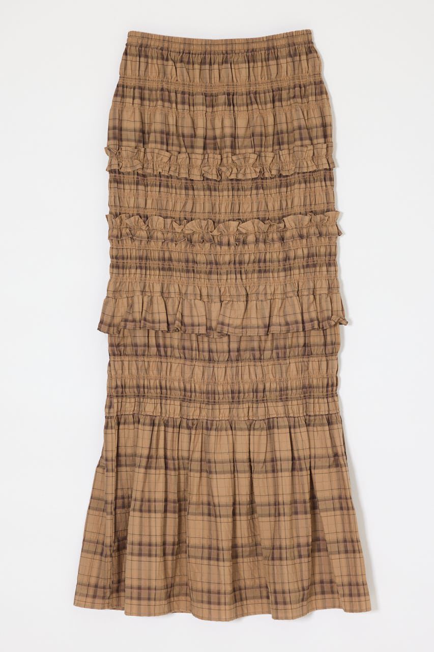 MOUSSY「PLAID GATHER MAXI スカート」|スカート|柄BEG5
