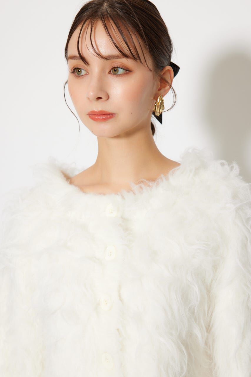 rienda「2WAYロングシャギーショートニットカーディガン」|カーディガン|