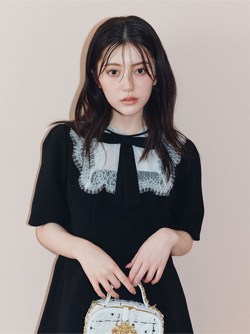 SNIDEL「【WEB限定】フレンチリボンレースカラードレス」|ワンピース|