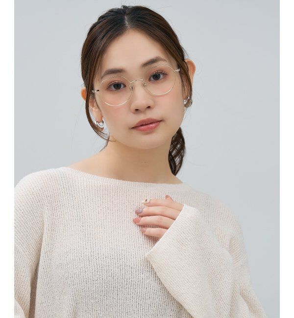  「Zoff｜Misato Mizukoshi  クラウンパントメガネ | 中顔面短縮みえ メタル｜水越みさと   レンズ交換券付」|メガネ|