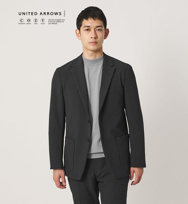 UNITED ARROWS「SPORTEX シングル ２ボタン テーラードジャケット UA COZY ウォッシャブル ２WAYストレッチ 撥水」|テーラードジャケット|BLACK
