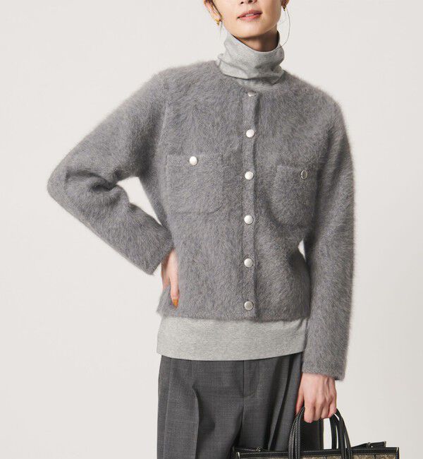 UNITED ARROWS「フォックスカシミヤ クルーネック ジャケット カーディガン」|カーディガン|MD.GRAY