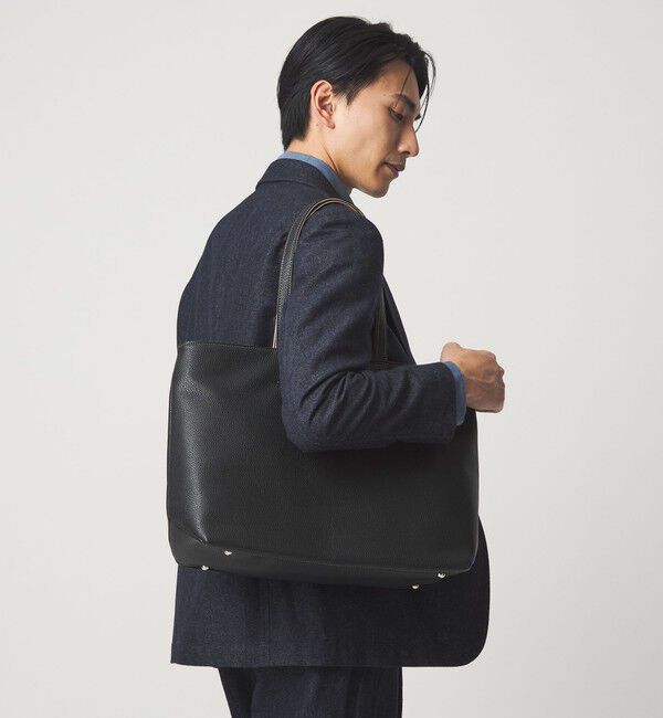 UNITED ARROWS green label relaxing「シボ レザーライク ジップ トート バッグ」|トートバッグ|