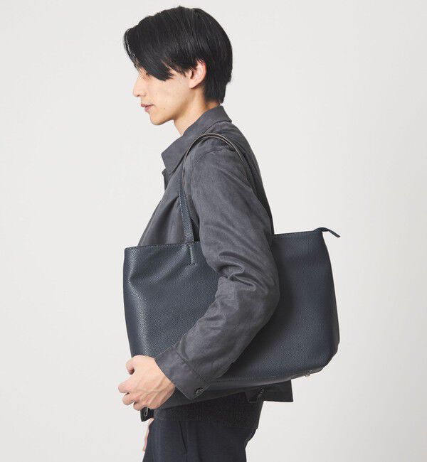 UNITED ARROWS green label relaxing「シボ レザーライク ジップ トート バッグ」|トートバッグ|
