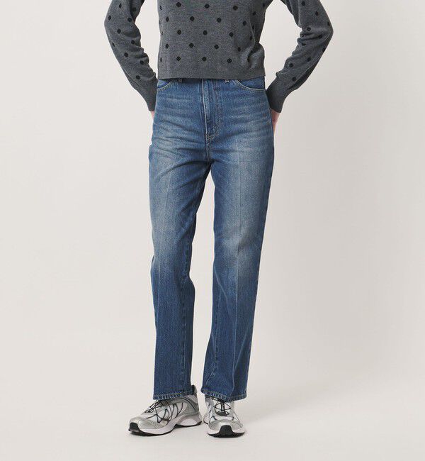 NICE WEATHER「＜NICE WEATHER＞ウィメンズ クリースデニムパンツ」|デニム|NAVY
