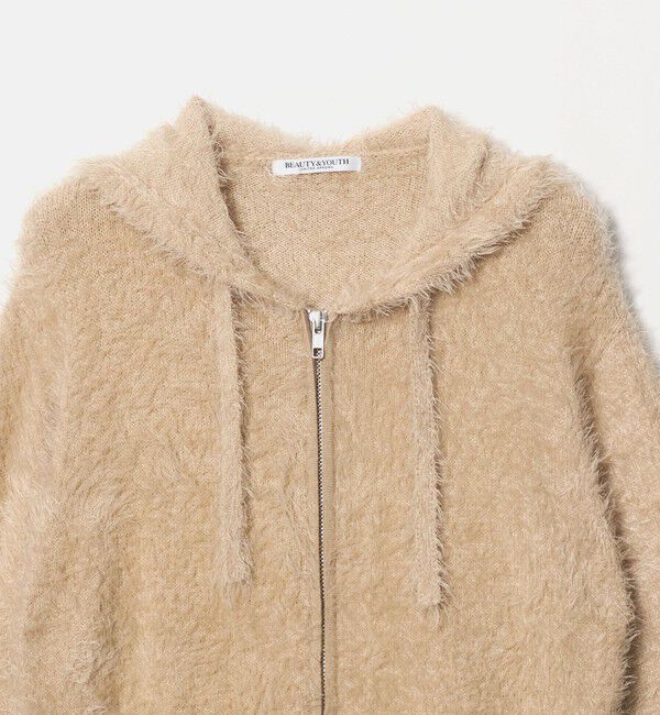 BEAUTY&YOUTH UNITED ARROWS「ナイロンブレンド フェザーニット ジップフーディ」|カーディガン|