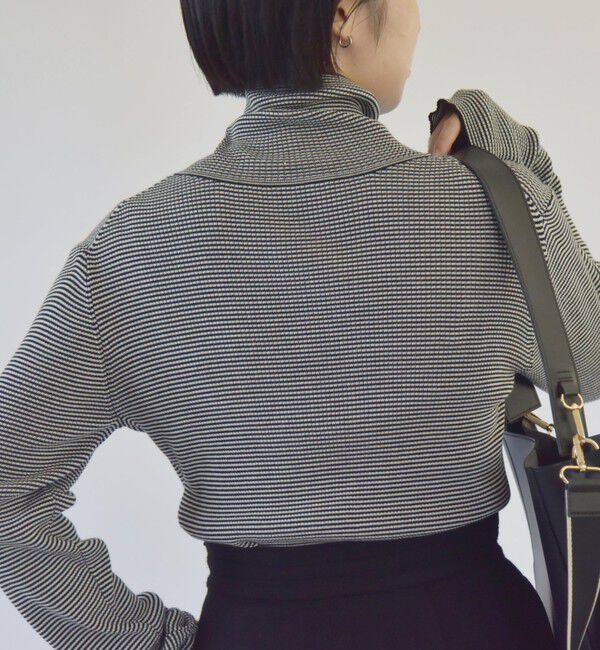 quaranciel「quaranciel:〈手洗い可能〉コットン タートルネック リブ ニット」|ニット・セーター|