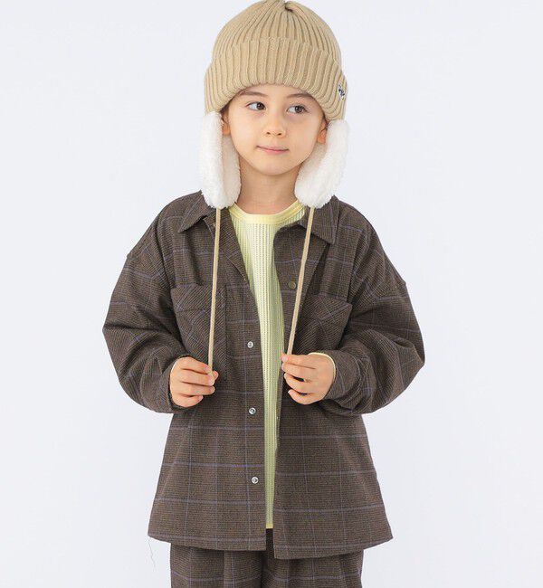 SHIPS KIDS「SHIPS KIDS:フェイクファー フラップ ワッチ」|ニット帽|