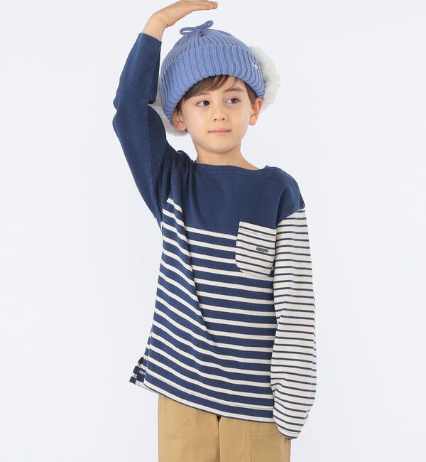 SHIPS KIDS「SHIPS KIDS:フェイクファー フラップ ワッチ」|ニット帽|