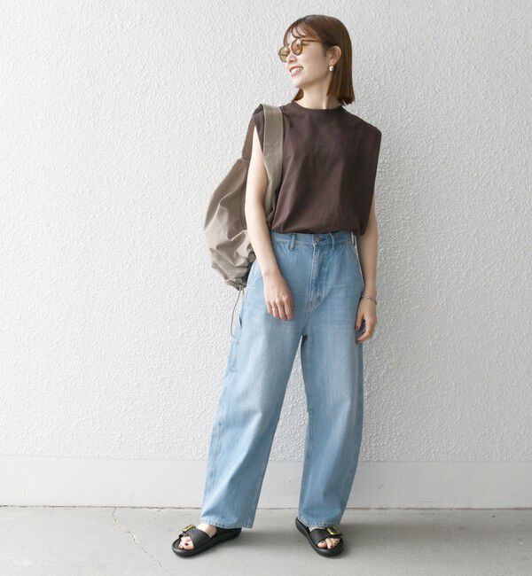 SHIPS any「〈抗菌防臭/洗濯機可能〉USAコットン ラウンドヘム ノースリーブ TEE」|Tシャツ・カットソー|