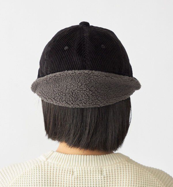 SHIPS「【WEB限定】SHIPS: ワンポイント ロゴ 刺繍 コーデュロイ ボア オーバーフィット キャップ」|キャップ・キャスケット|