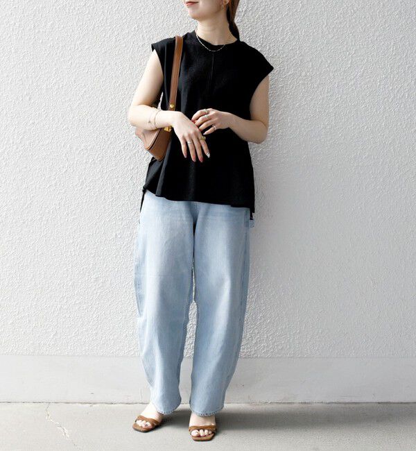 SHIPS any「〈接触冷感/汗染み防止加工/洗濯機可能〉Aライン フレンチスリーブ TEE」|Tシャツ・カットソー|