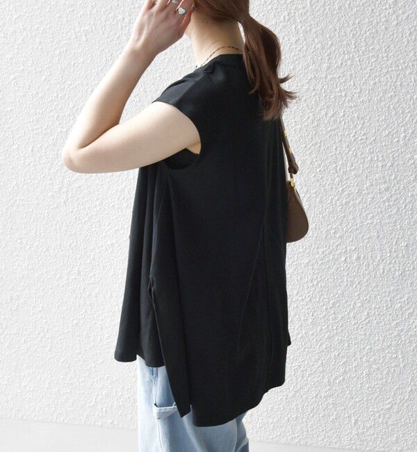 SHIPS any「〈接触冷感/汗染み防止加工/洗濯機可能〉Aライン フレンチスリーブ TEE」|Tシャツ・カットソー|