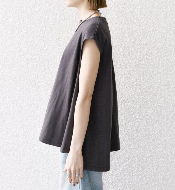 SHIPS any「〈接触冷感/汗染み防止加工/洗濯機可能〉Aライン フレンチスリーブ TEE」|Tシャツ・カットソー|