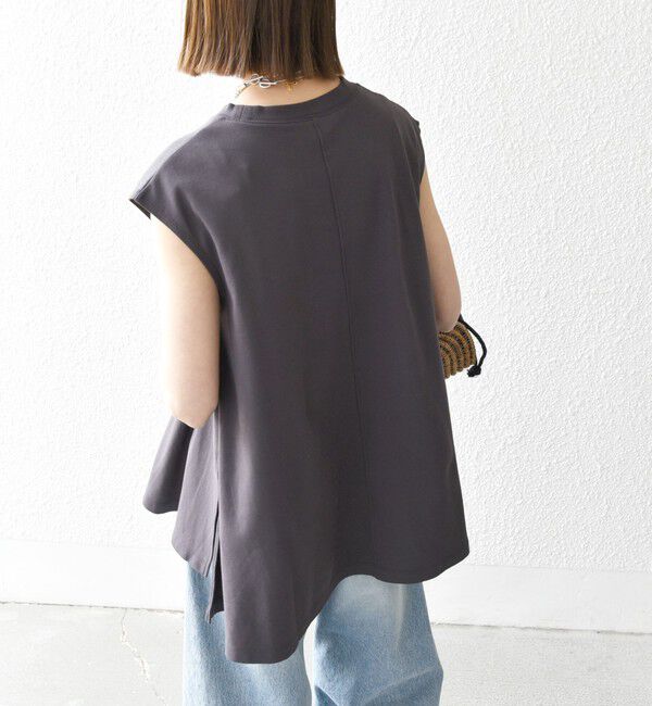 SHIPS any「〈接触冷感/汗染み防止加工/洗濯機可能〉Aライン フレンチスリーブ TEE」|Tシャツ・カットソー|